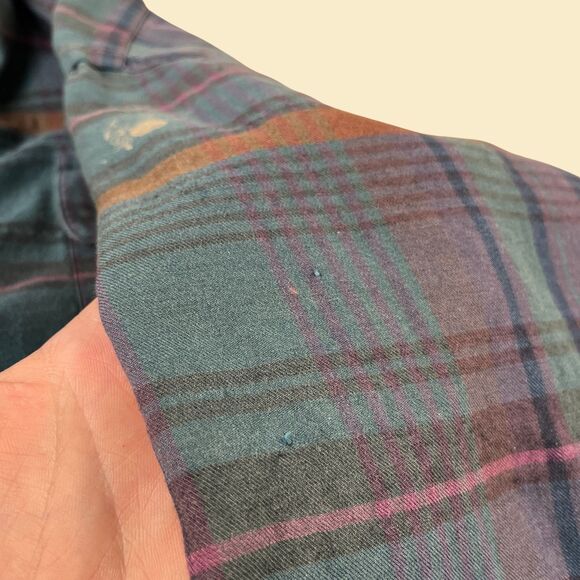 Polo Ralph Lauren 90s mens plaid button down, vintage purple/blue casual shirt - Picture 7 of 9